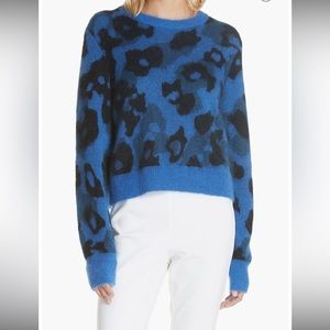 Rag & Bone Leopard-Print Mohair
Crewneck Sweater